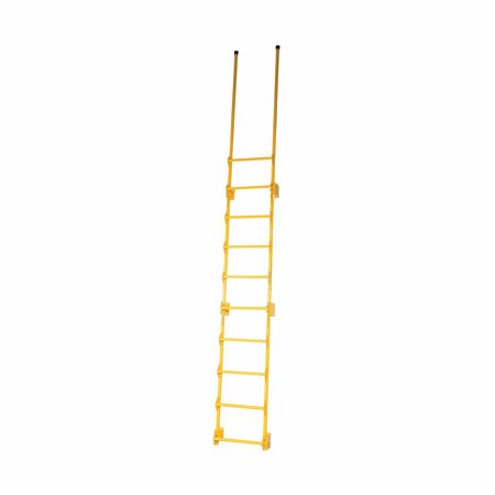 Vestil 161-1/2" Dock Ladder, Walk-Through Style, 10 Step, Steel, 10 Steps, Baked-In Powder Coated Finish DKL-10